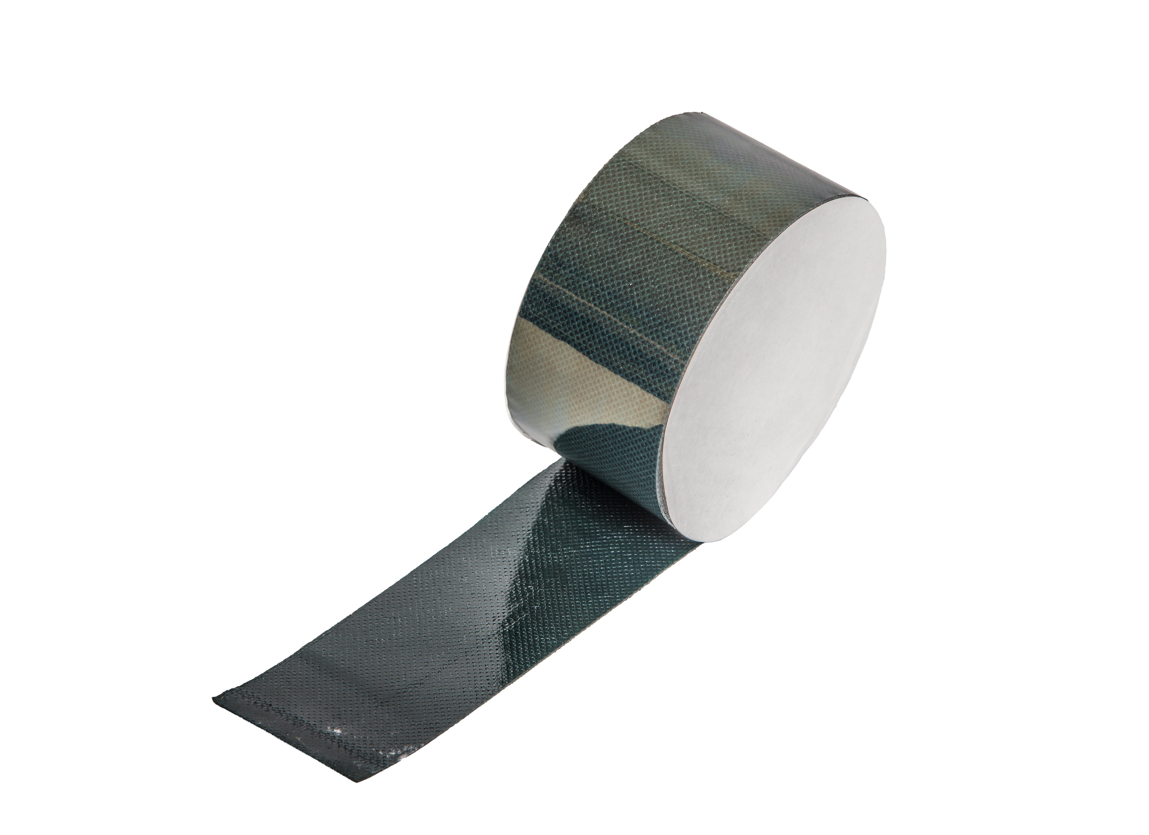 Roll of black tape on a white background