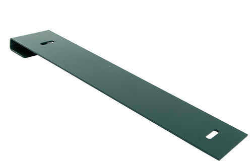 Green metal bracket on a white background